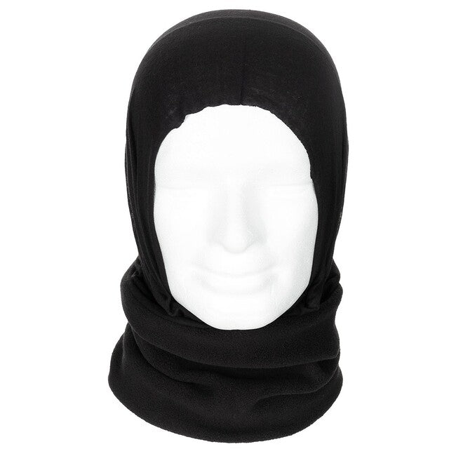 MFH Halswärmer mit Kopfbedeckung, fleece, schwarz