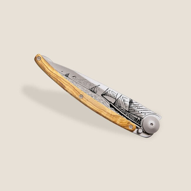 Deejo Tattoo wood schließmesser Sailing
