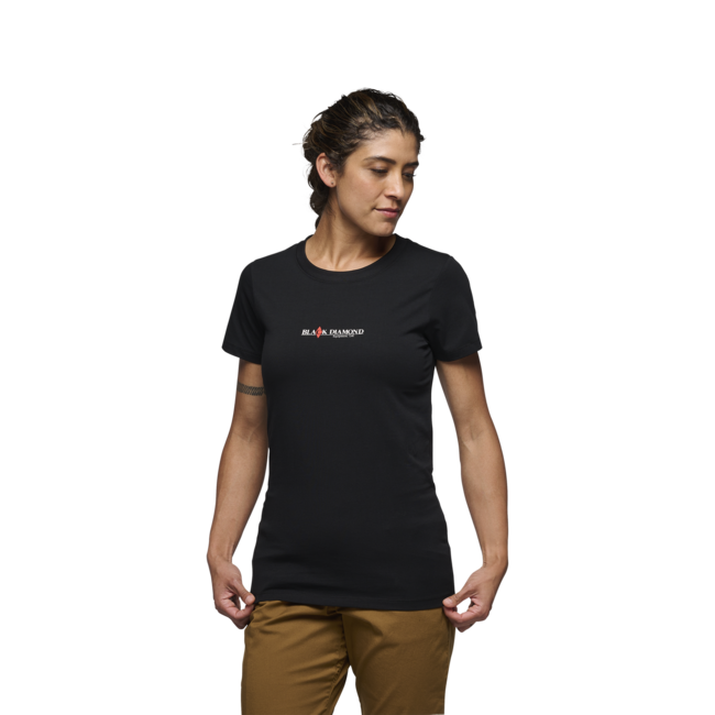 Black Diamond Heritage Wordmark damen-Kurzarm-T-shirt, schwarz