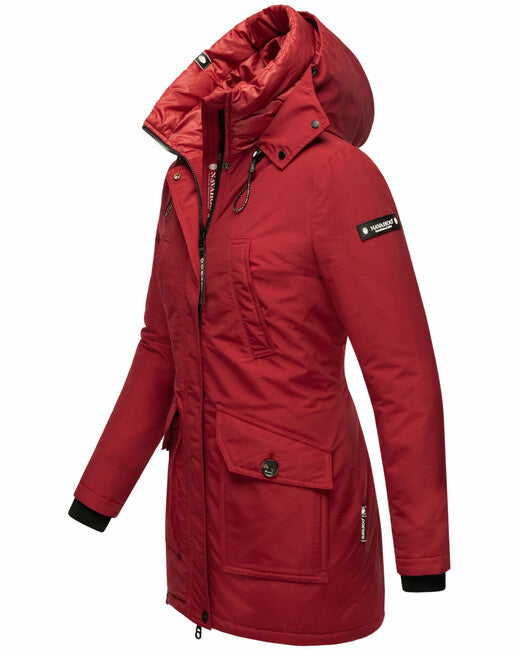 Navahoo Blizzardstorm damen Winterjacke mit Kapuze, blutrot