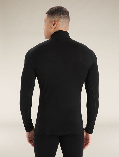 Icebreaker 260 Tech men's zippered thermal sweatshirt, schwarz