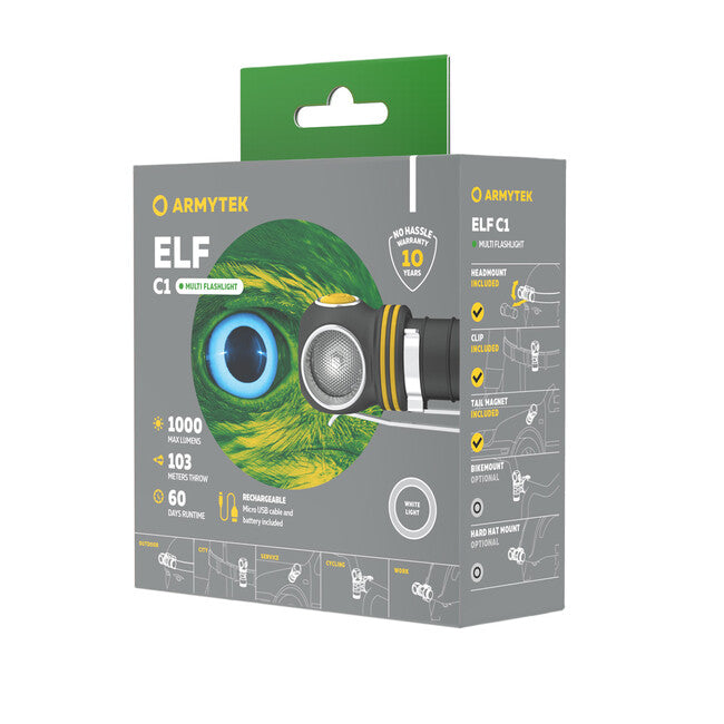 ArmyTek Elf C1 weiße LED-taschenlampe 1000 lm 1440 h 56 g