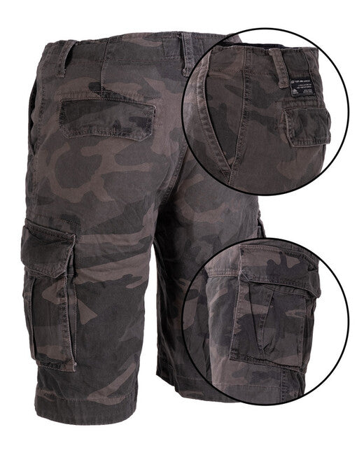 Mil-Tec VINTAGE Hosen kurz Baumwolle vorgewaschen dark camo