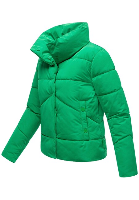Marikoo Jalliaa damen kurze winterjacke mit hohem kragen, smaragdgrün