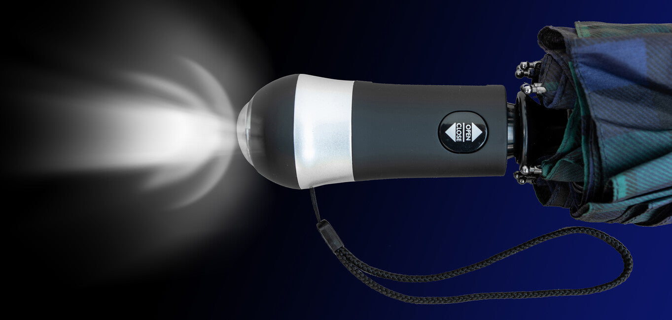 Origin Outdoors LED-Trek Compact Regenschirm led blau-grün