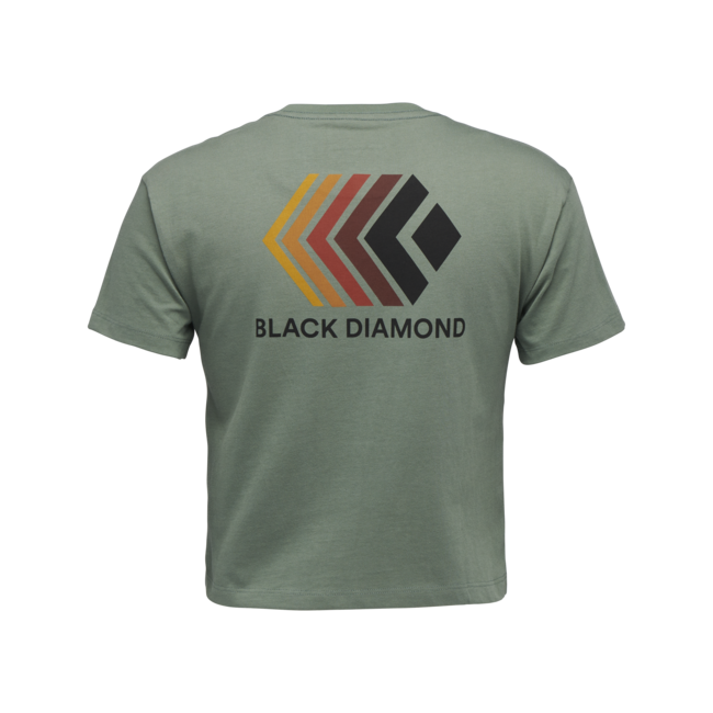 Black Diamond Faded damen-Crop-Kurzarm-T-shirt, lorbeergrün