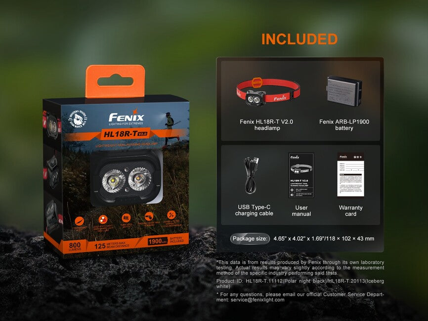 Fenix Rechargeable Headlamp HL18R-T V2.0, White