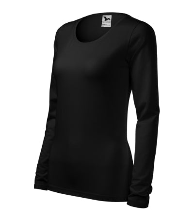 Malfini Slim damen-Langarm-T-shirt, schwarz