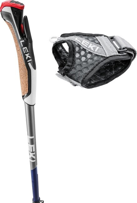 LEKI Traveller Carbon Nordic Walking Stöcke, mitternachtsblau dunkelmetallic-hellanthrazit-weiß, 90 - 130 cm