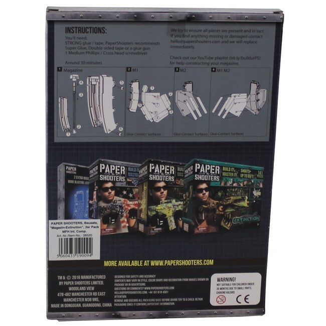 PAPER SHOOTERS Faltpistolen-Set PAPER SHOOTERS Magazin Extinction, 2er-Pack