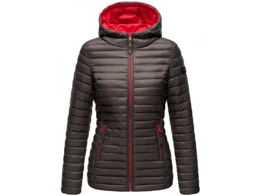 Marikoo Asraa damen Übergangsjacke mit Kapuze, anthrazit