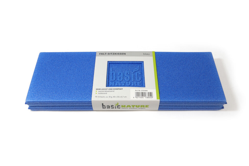 BasicNature Klappbares Sitzkissen, blau