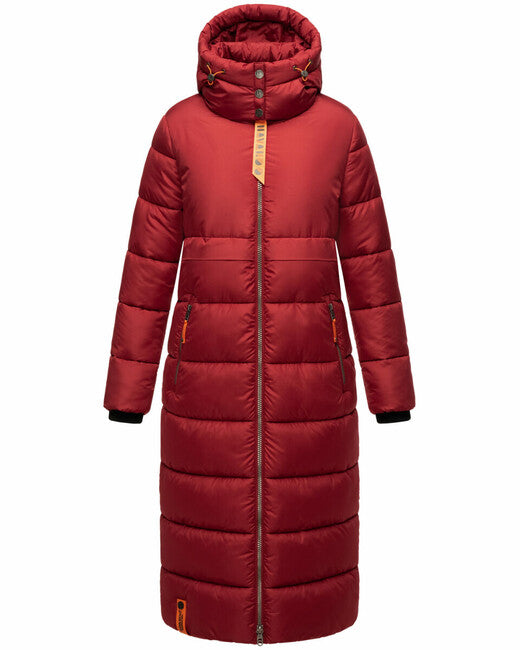 Navahoo Kristallblume damen lange winterjacke, blutrot