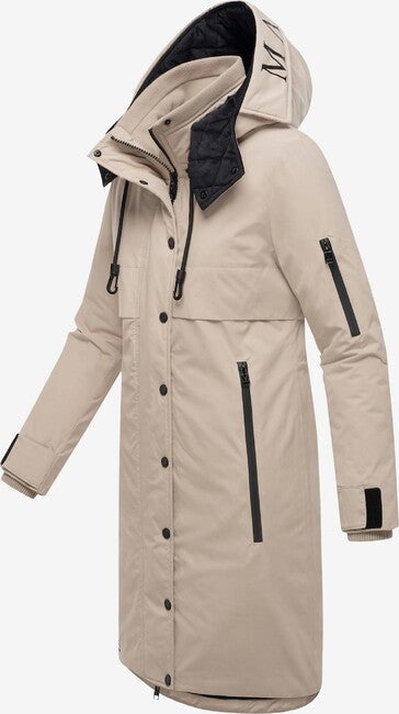 Marikoo Anoukaa damen winterjacke mit kapuze, hell taupe