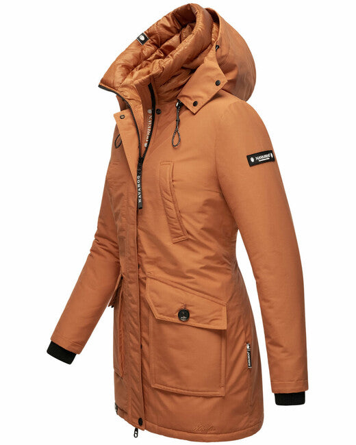 Navahoo Blizzardstorm damen Winterjacke mit Kapuze, zimt