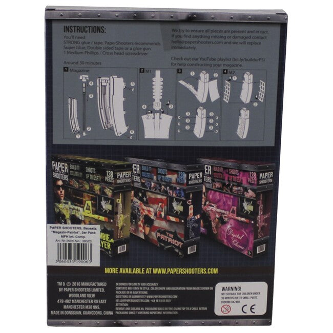 PAPER SHOOTERS Patriot Ersatzmagazine für, 2 Stück