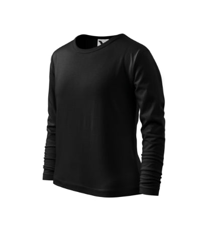 Malfini Fit-T LS kinder-Langarm-T-shirt, schwarz