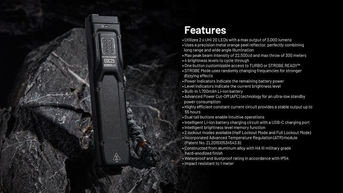 Nitecore EDC25 wiederaufladbare taschenlampe