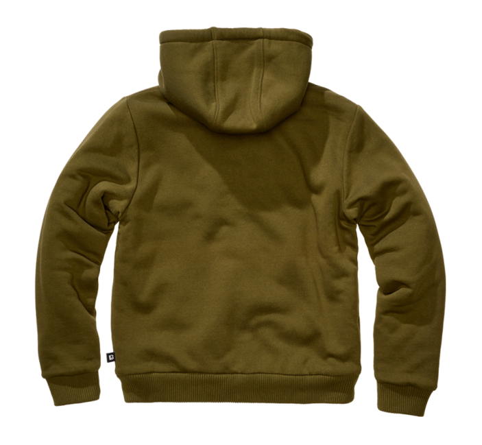 Brandit Sweatjacket herren Kapuzenpullover mit warmem Futter, olivgrün