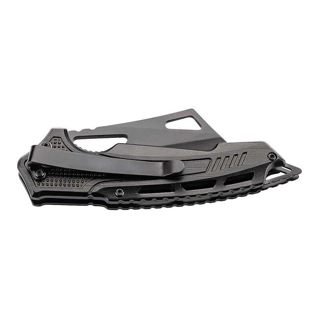 Herbertz Einhandtaschenmesser 8cm, aluminium eloxiert, blau-schwarz