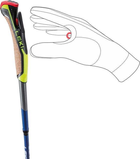 LEKI Traveller FX.One Carbon Nordic Walking Stöcke silber-grau-mitternachtsblau-dunkelmetallic-neongelb