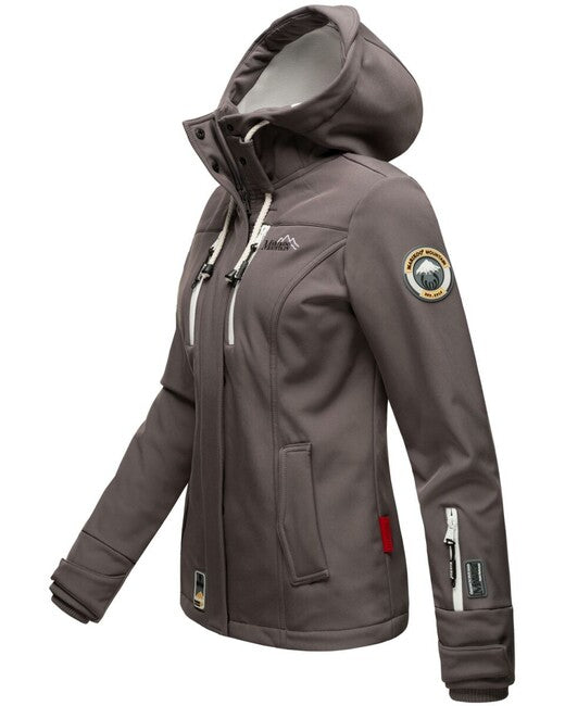 Marikoo Kleinezicke damen Übergangsjacke mit Kapuze, grau