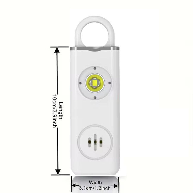 W&G SHIELD SOS Personenalarm mit LED-Licht und Abzugslasche, weiß