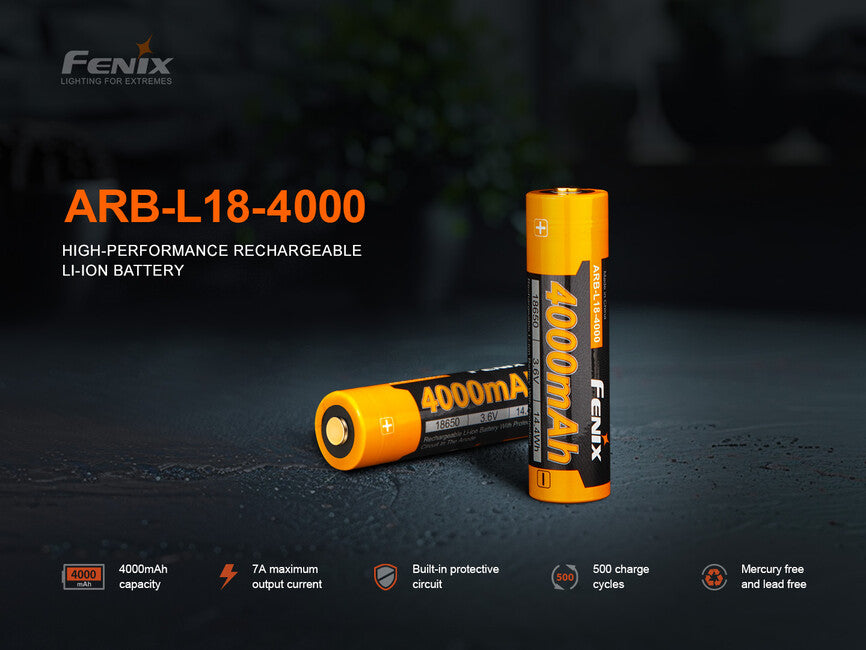 Fenix 18650 wiederaufladbare batterie 4000 mAh (li-ion)