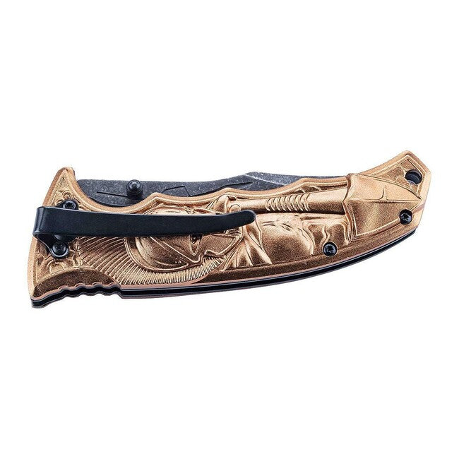 Herbertz Sparta Einhandtaschenmesser 9cm, aluminium, grau-bronze
