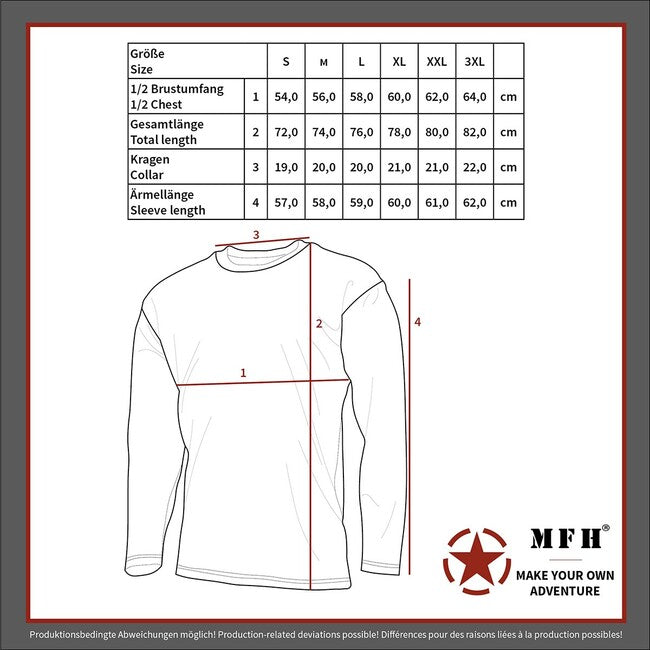 MFH Amerikanisches Langarmshirt OD Green 170 g/m²