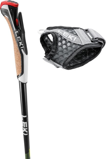 LEKI Flash Carbon Nordic Walking Stöcke, metallic grün-schwarz-neongelb