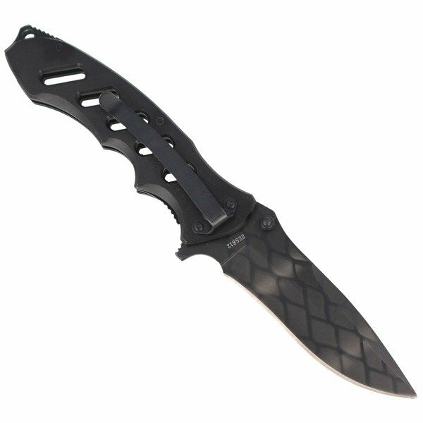Herbertz taschenmesser 9,5 cm, ganz schwarz, aluminium