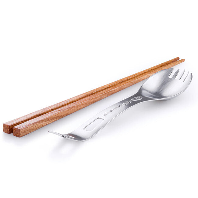 GSI Outdoors Glacier edelstahl spork mit holzstäbchen