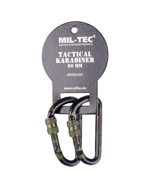 Mil-Tec tactical Karabiner 60mm woodland paar