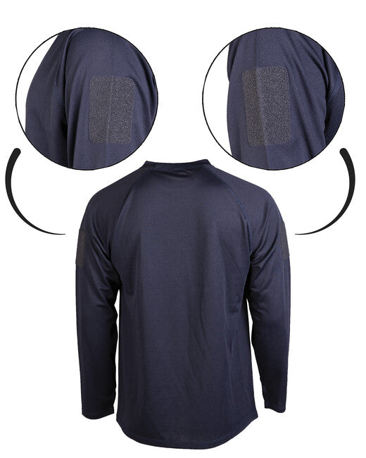 Mil-Tec Taktisches schnell trocknendes T-shirt mit langen Ärmeln, dunkelblau