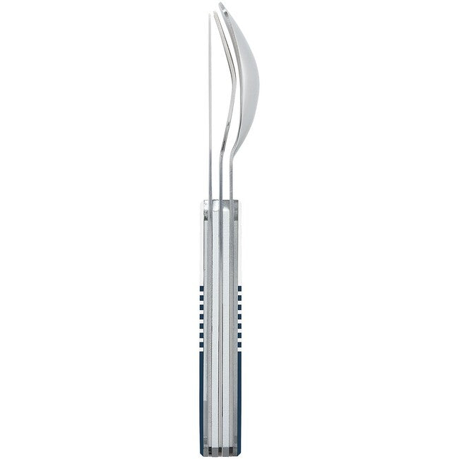 AKINOD Magnetisch Reise- Besteck- Set, blue mariniere-mirror finish