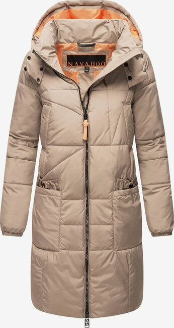 Navahoo Bliblablubb damen Winterjacke mit Kapuze, taupe grau