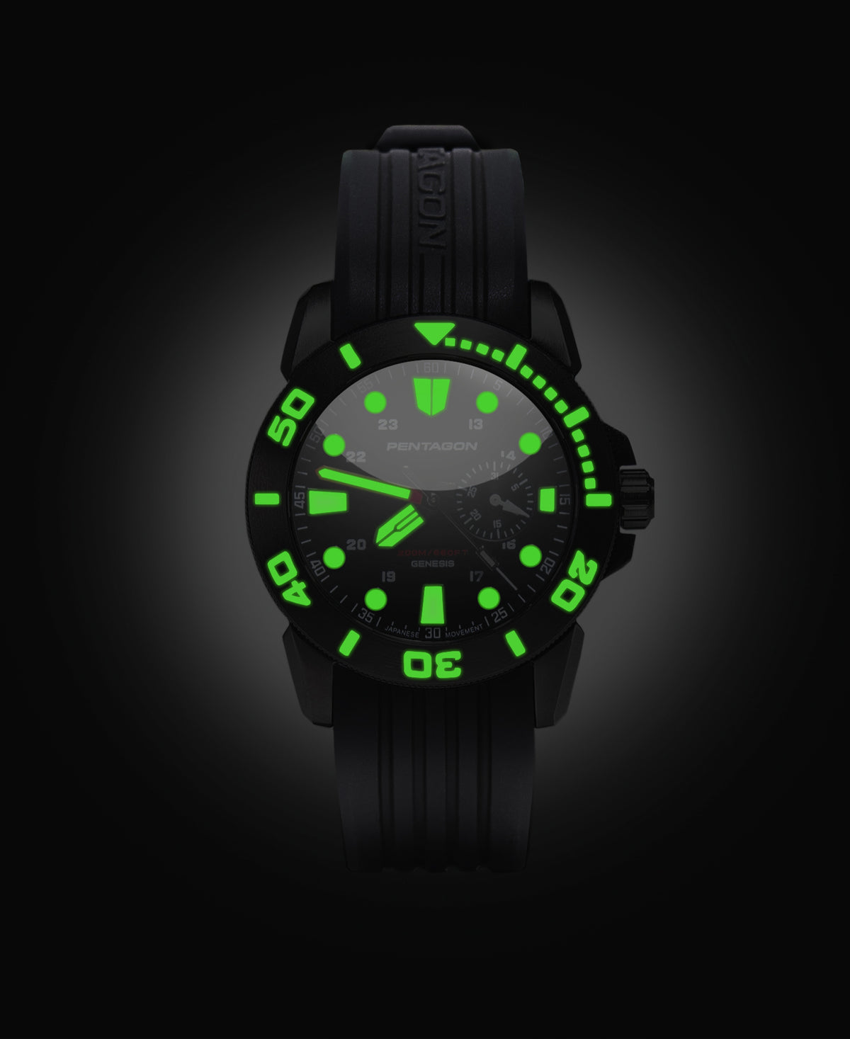 Pentagon Uhr Genesis, silber