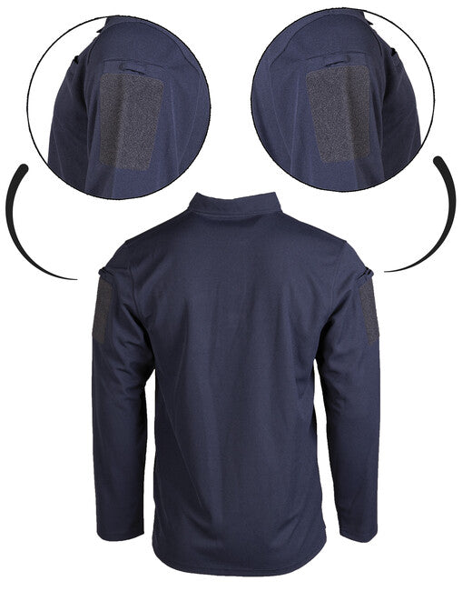 Mil-Tec Taktisches Poloshirt Langarm blau