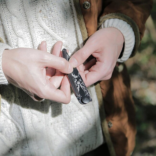 Deejo Nature Klappmesser schwarz Ebony wood deer