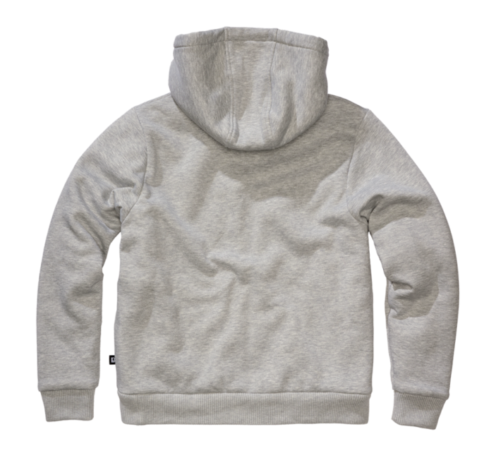 Brandit Sweatjacket Teddylining herren Kapuzenpullover mit warmem Futter , grau melange