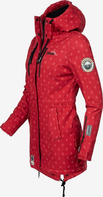 Marikoo Zimtzicke P damen Winter softshelljacke mit kapuze, rot m. P