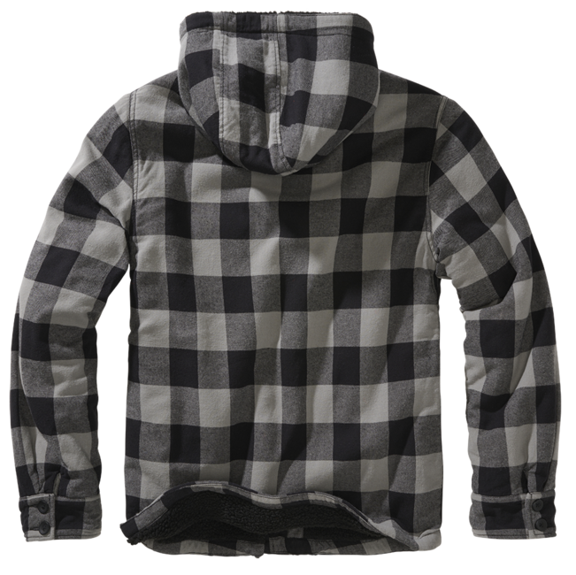 Brandit Lumber Jacke mit Kapuze, schwarz+charcoal