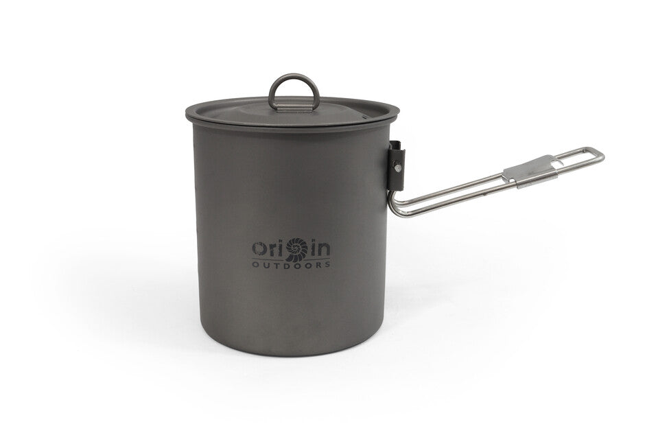 Origin Outdoors Titanium Trekking Topf/Tasse mit Ausguss und Klappgriff Titanium 750 ml
