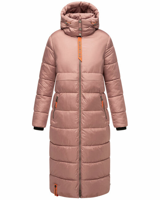 Navahoo Kristallblume damen long winter jacket with hood, pastell lila
