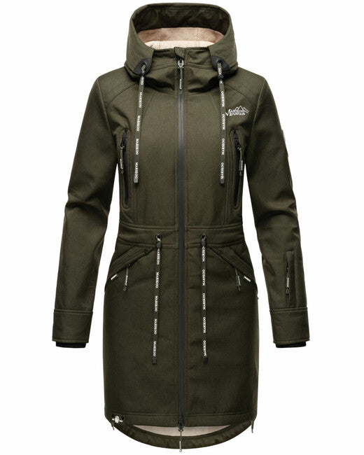 Marikoo Racquelle damen softshelljacke mit kapuze, oliv