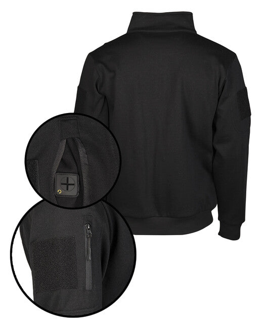 Mil-Tec Taktische Sweatshirt ohne Kapuze, schwarz