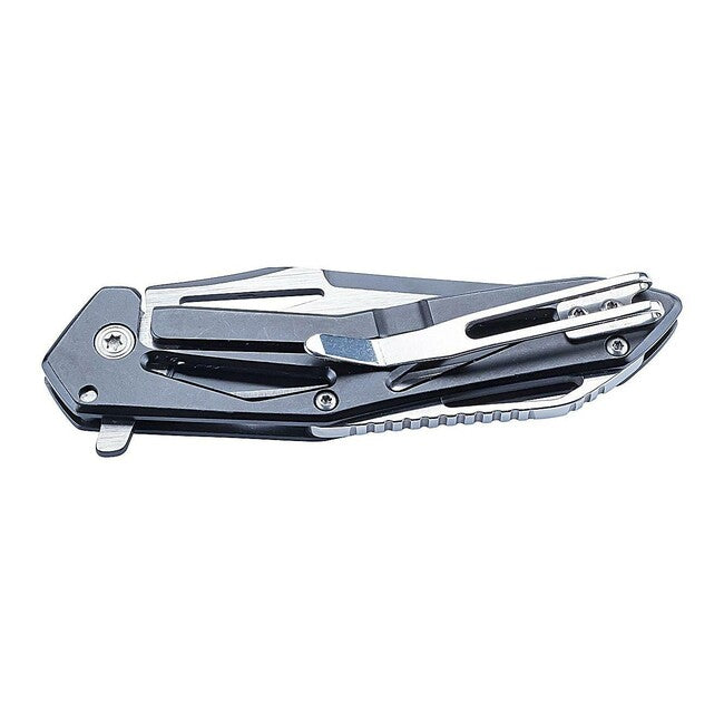 Herbertz Einhand-taschenmesser 8cm skelettierte Ausführung rostfreier Stahl, schwarz