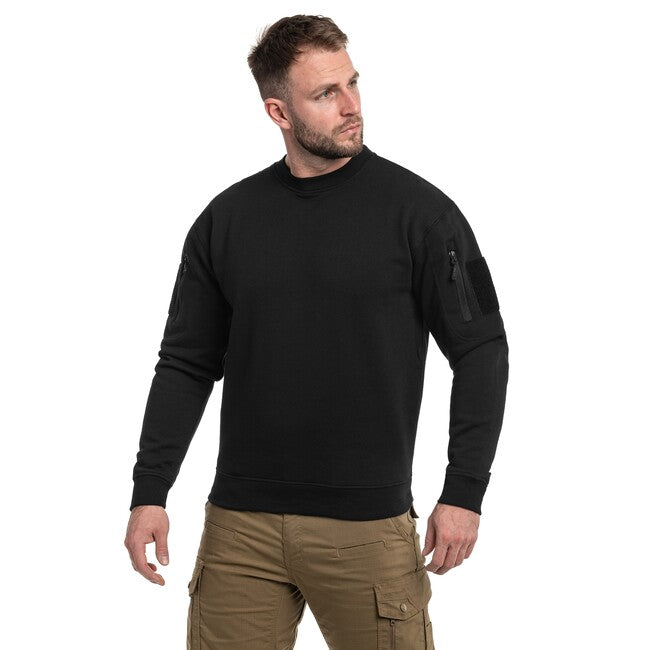 Mil-Tec Tactical Sweatshirt mit Rundhalsausschnitt, schwarz