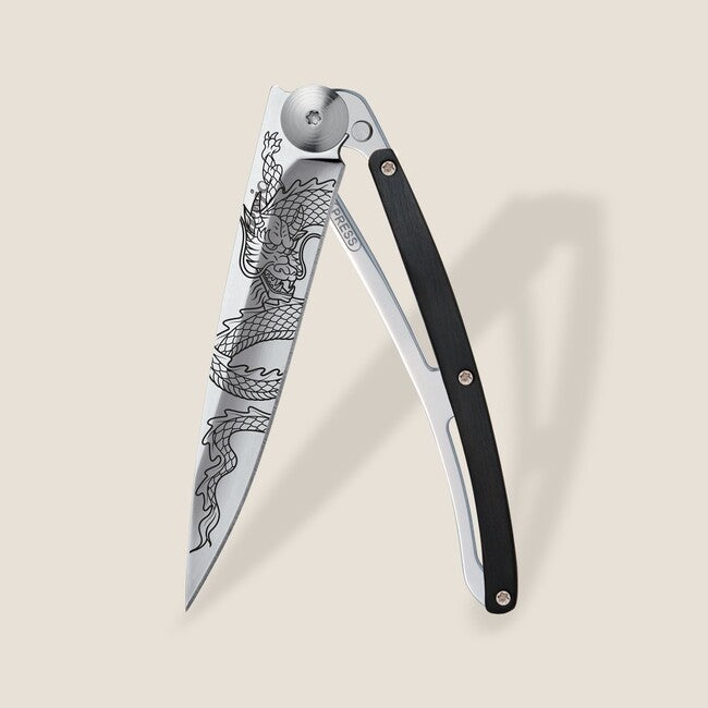Deejo zatvaraci Messer Tattoo wood Japanese Dragon